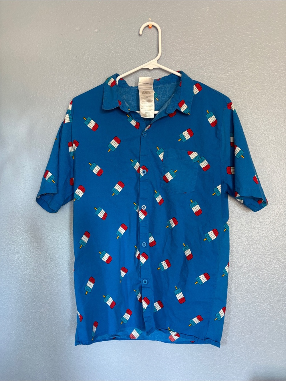 IML ISAAC MORRIS button down casual shirt with red white blue bomb pops Sz small